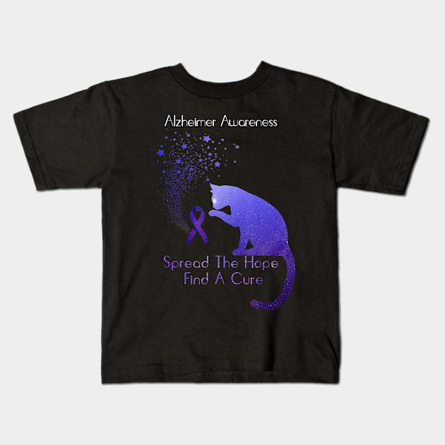 Alzheimer Awareness Spread The Hope Find A Cure Gift Kids T-Shirt by thuylinh8